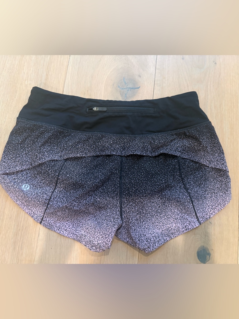 lululemon athletica Speed Black and Heathered Pink Gradient Running Shorts